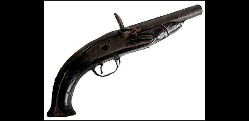 Muzzle Loading Pistol with wooden stock
